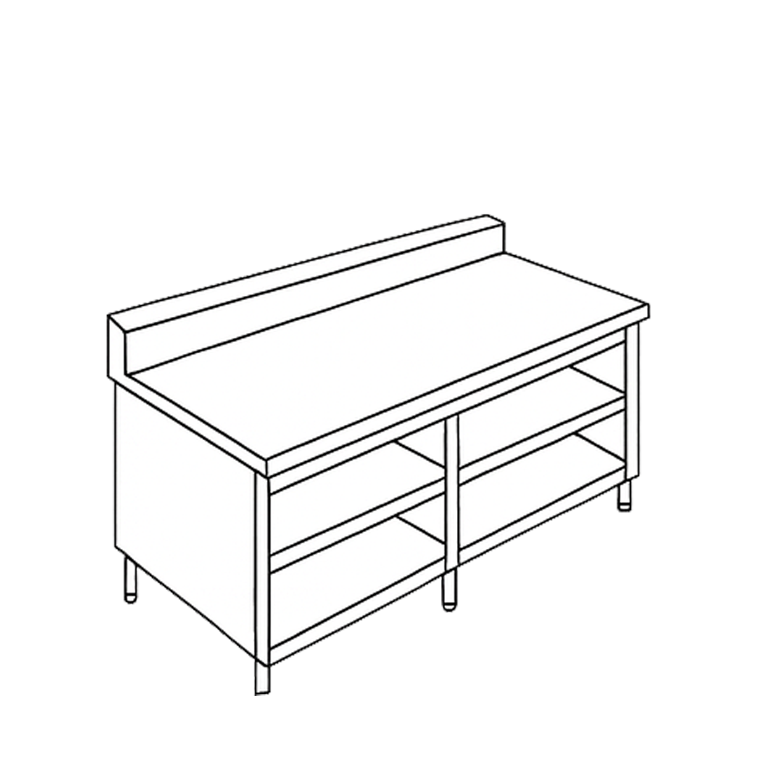 Open Cabinet with Under Shelf and Backsplash OPCSB 3