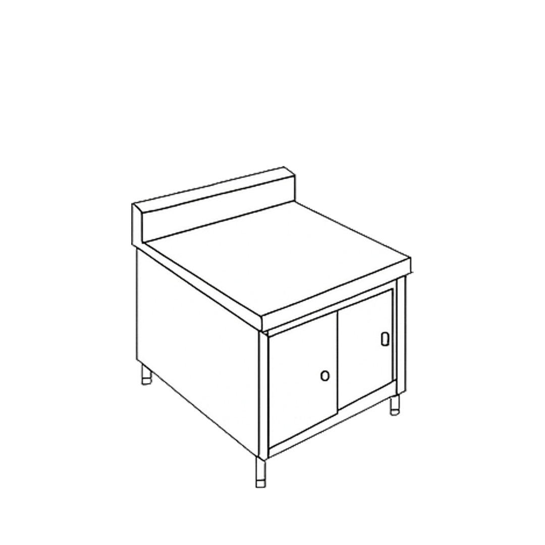 Cabinet Sliding Doors with Under Shelf and Backsplash CSSDB 1