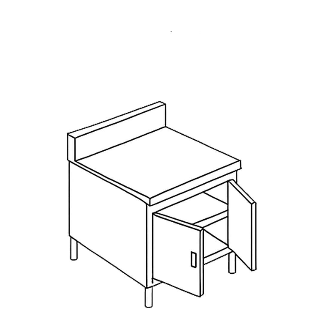 Cabinet Swing Doors with Under Shelf and Backsplash CSSWB 1