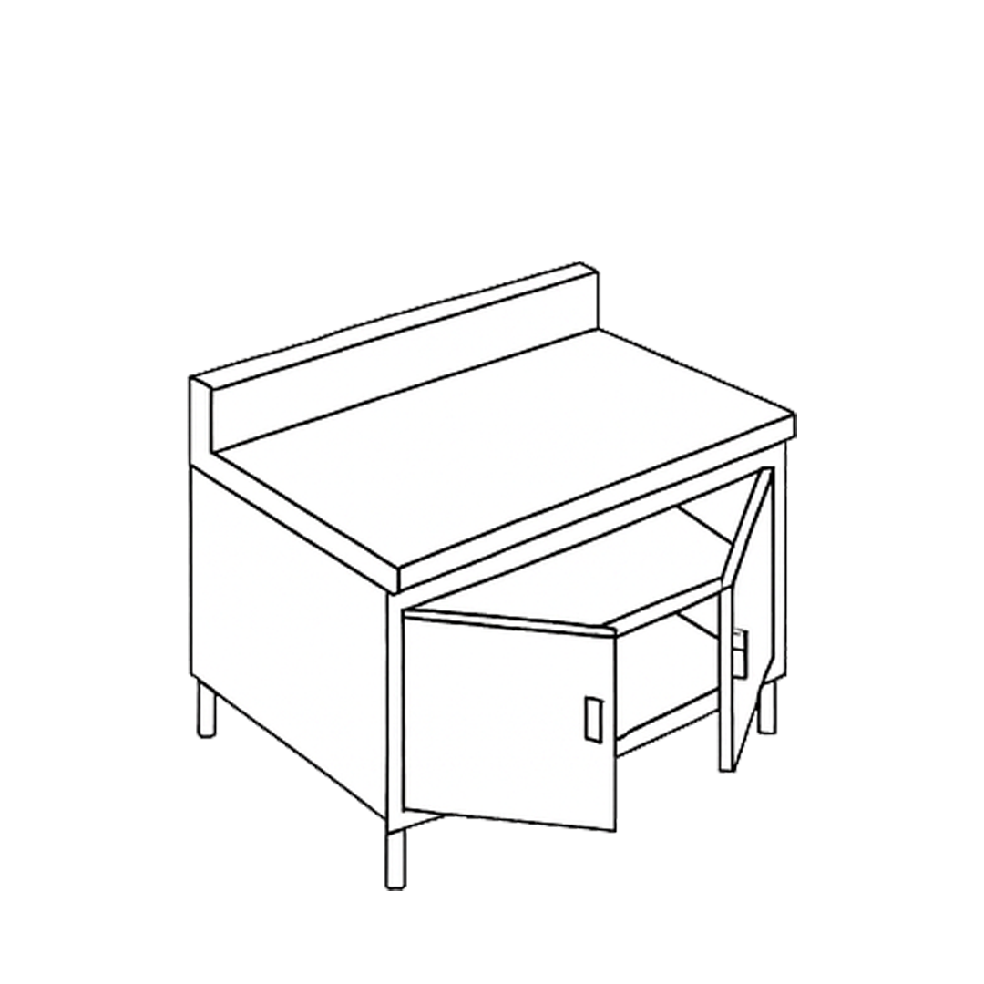 Cabinet Swing Doors with Under Shelf and Backsplash CSSWB 2