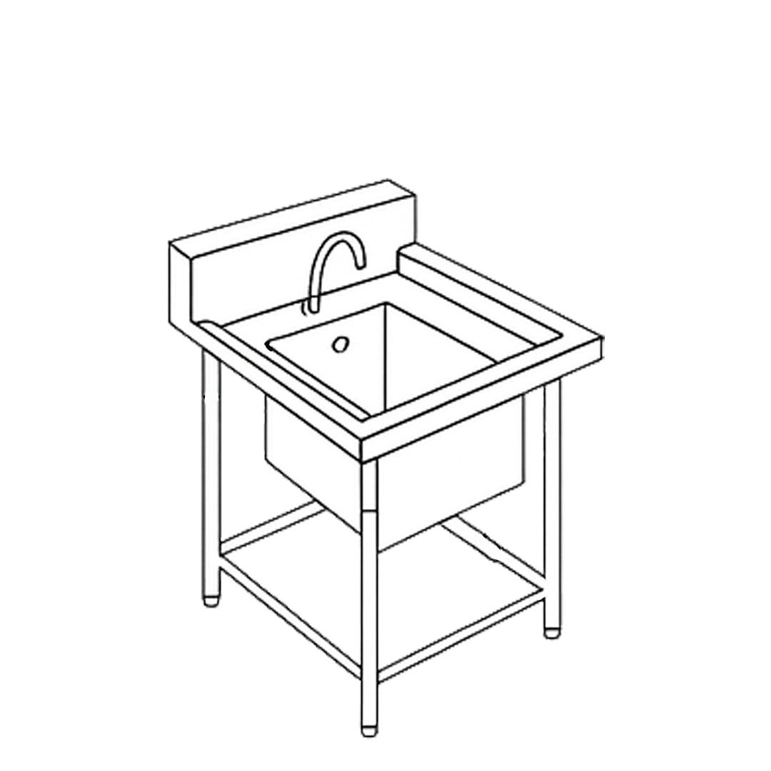 Sink Table with Faucet and Backsplash STFB 1