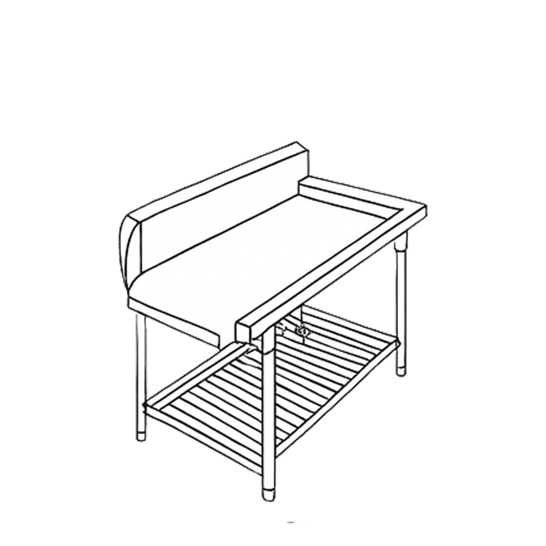 Clean Didh Table with Under Slatted Shelf CLDSTBSLSB 4