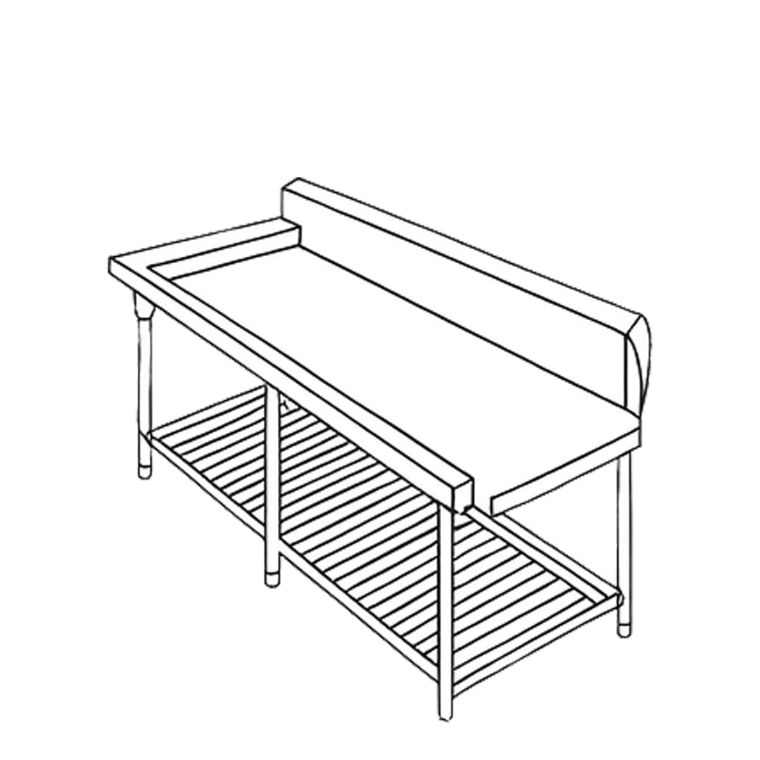 Clean Didh Table with Under Slatted Shelf CLDSTBSLSB 5