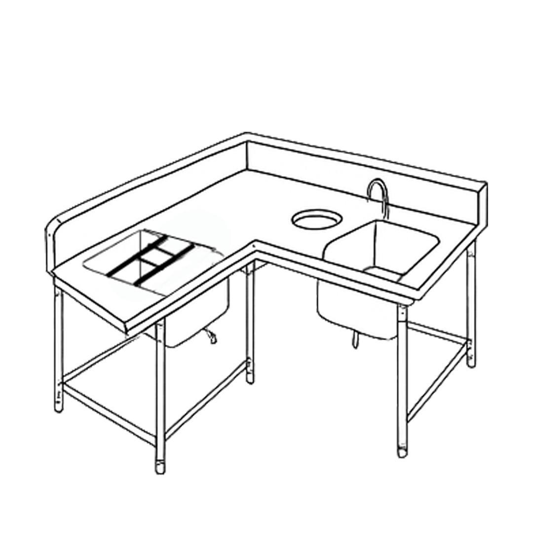 Soiled Didh Table L Shape SODSTB2SGHBL-S 5