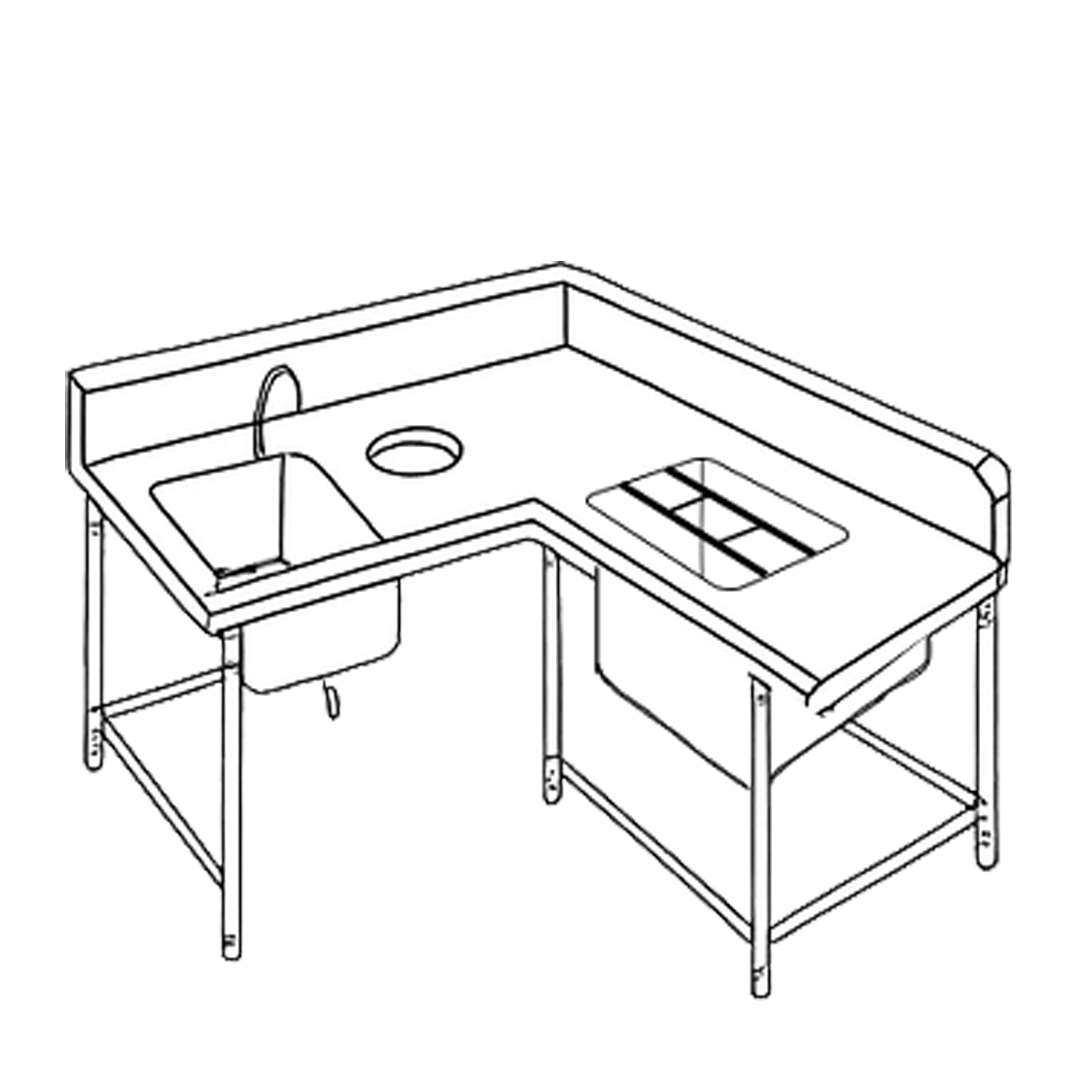 Soiled Didh Table L Shape SODSTB2SGHBL-S 6