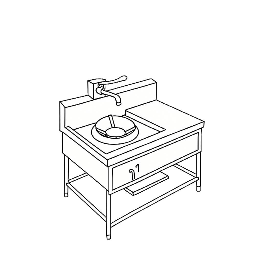 1 Burner Thai Range with Faucet TBNFB 2