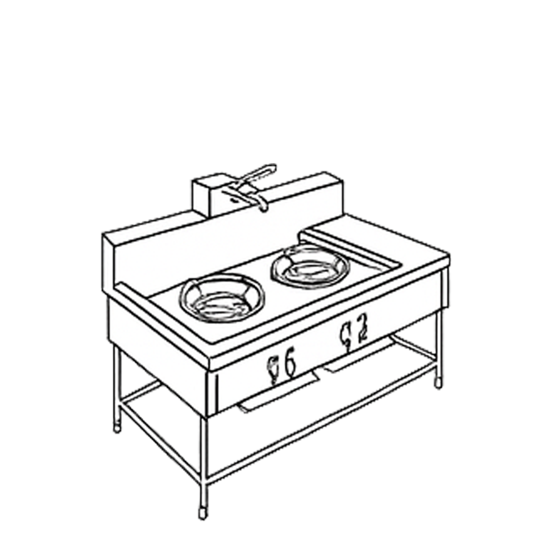 2 Burners Thai Range with Faucet 2TBNFB 2