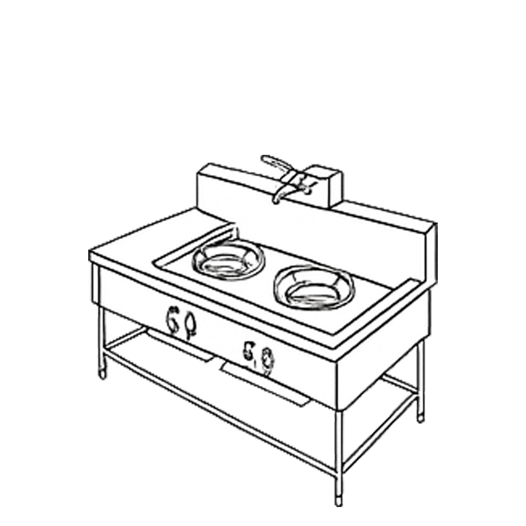 2 Burners Thai Range with Faucet 2TBNFB 3