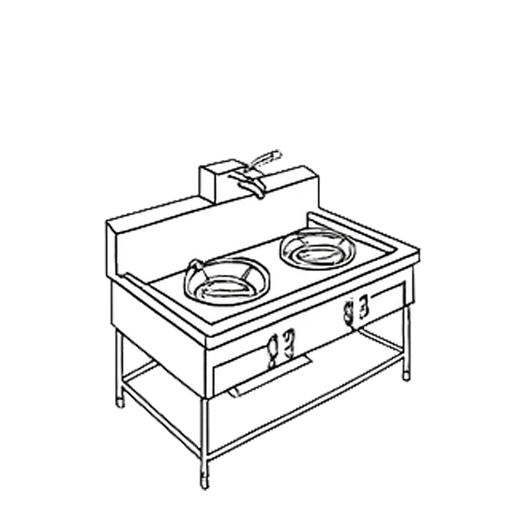 3 Burners Thai Range with 2 Faucet 3TBNFB 1