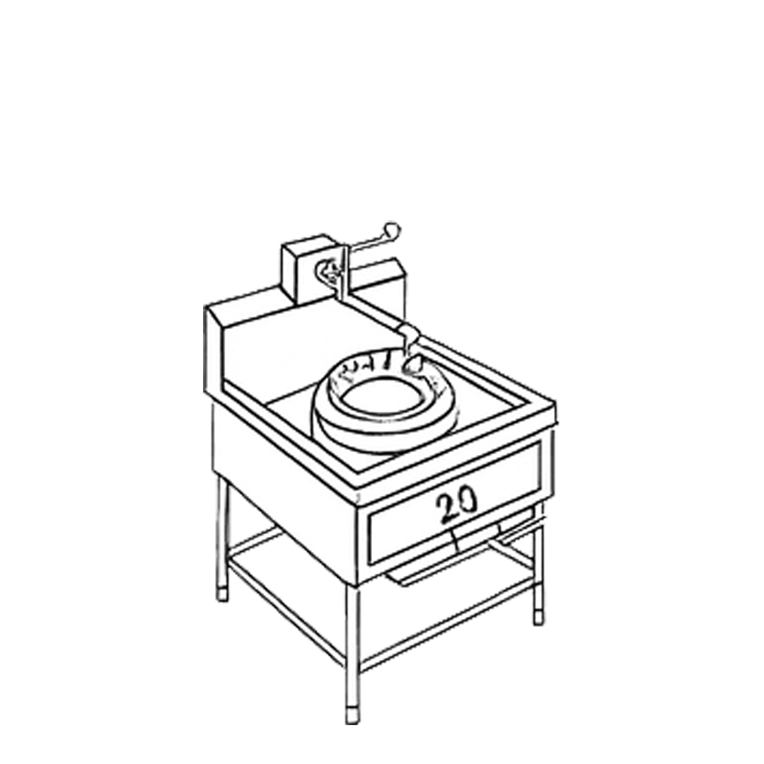 1 Burners Chinese Range with Faucet CBNFB 1
