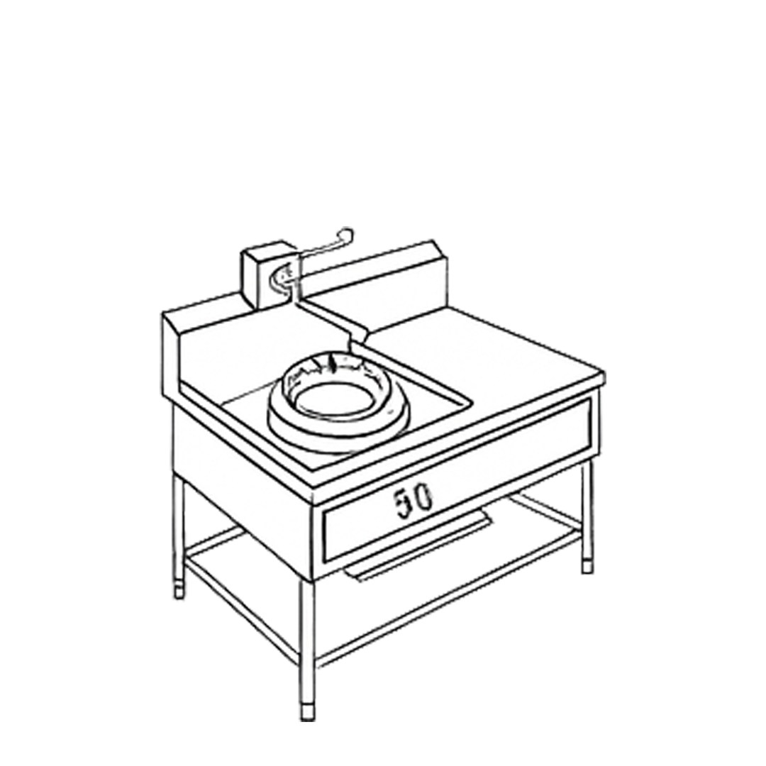 1 Burners Chinese Range with Faucet CBNFB 2