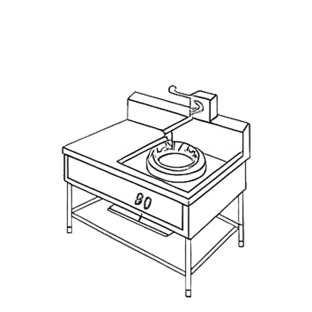 1 Burners Chinese Range with Faucet CBNFB 3