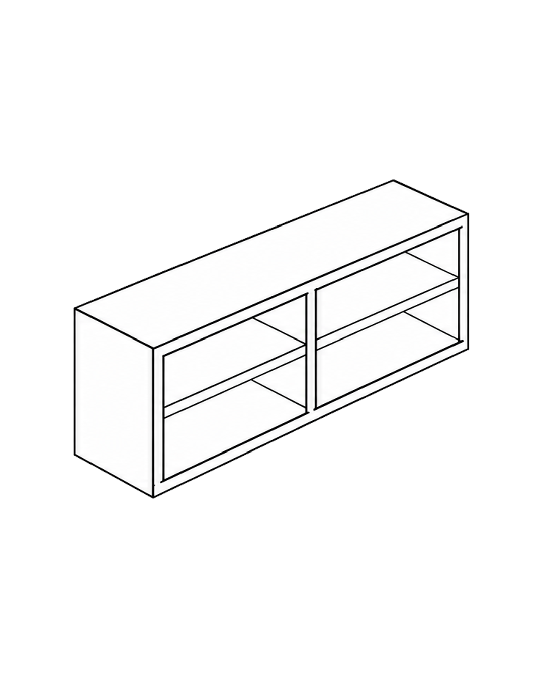 Open Wall Cabinet with Under Shelf WCS 3