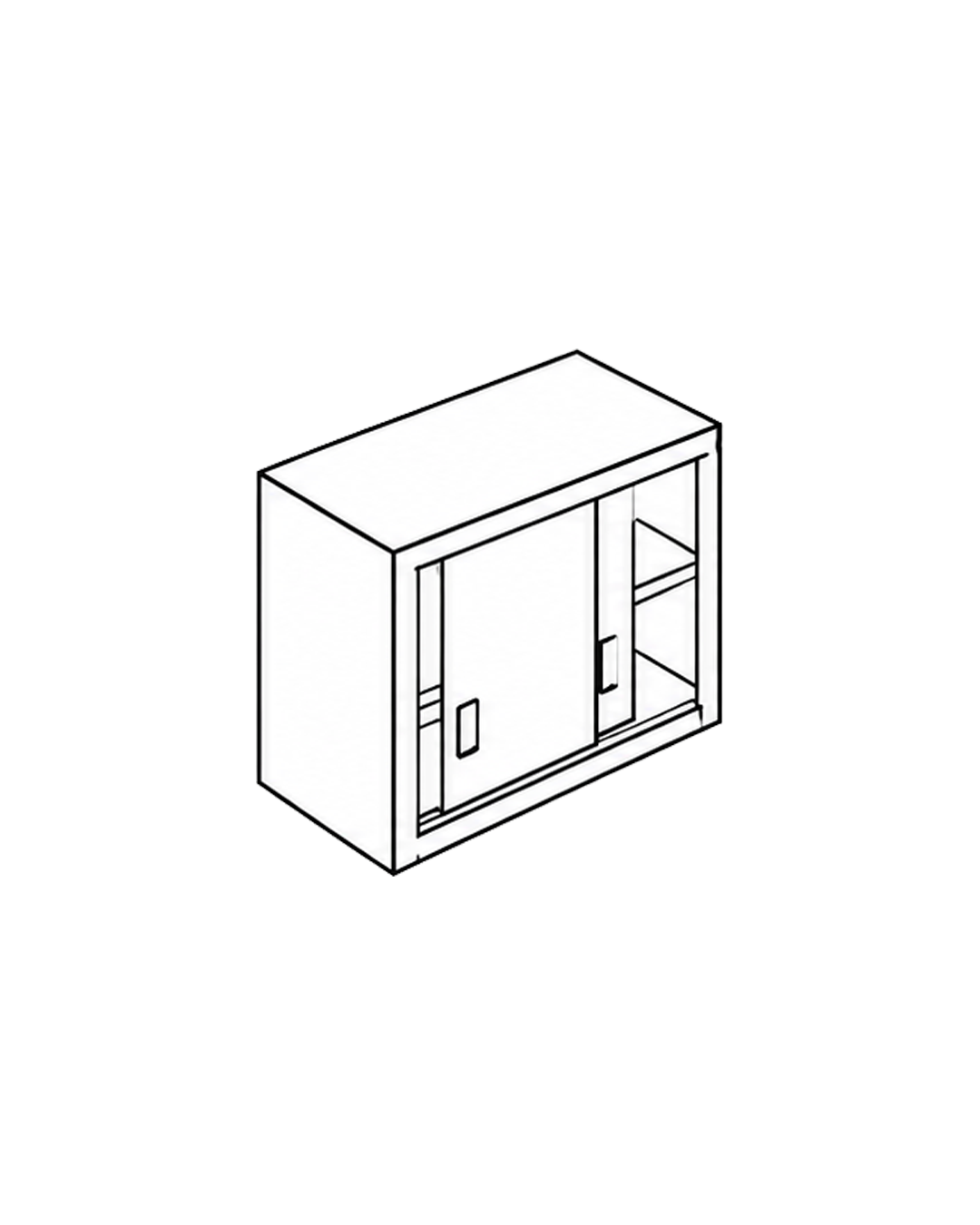 Wall Cabinet with Sliding Doors and Under Shelf WCSSD 1