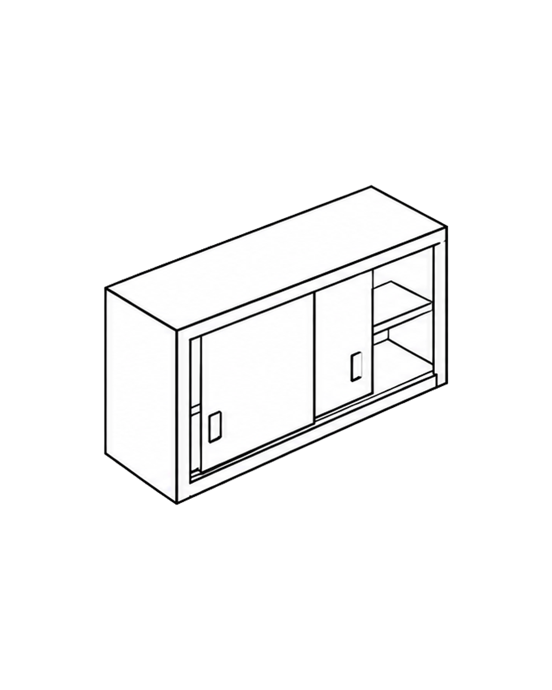 Wall Cabinet with Sliding Doors and Under Shelf WCSSD 2