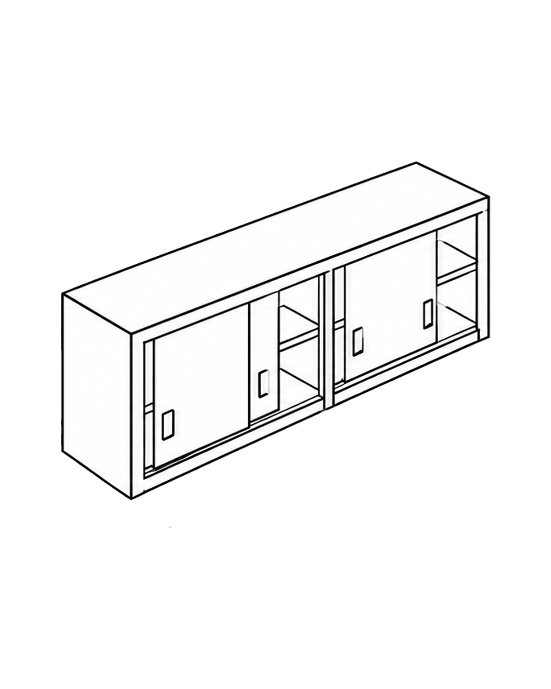 Wall Cabinet with Sliding Doors and Under Shelf WCSSD 3