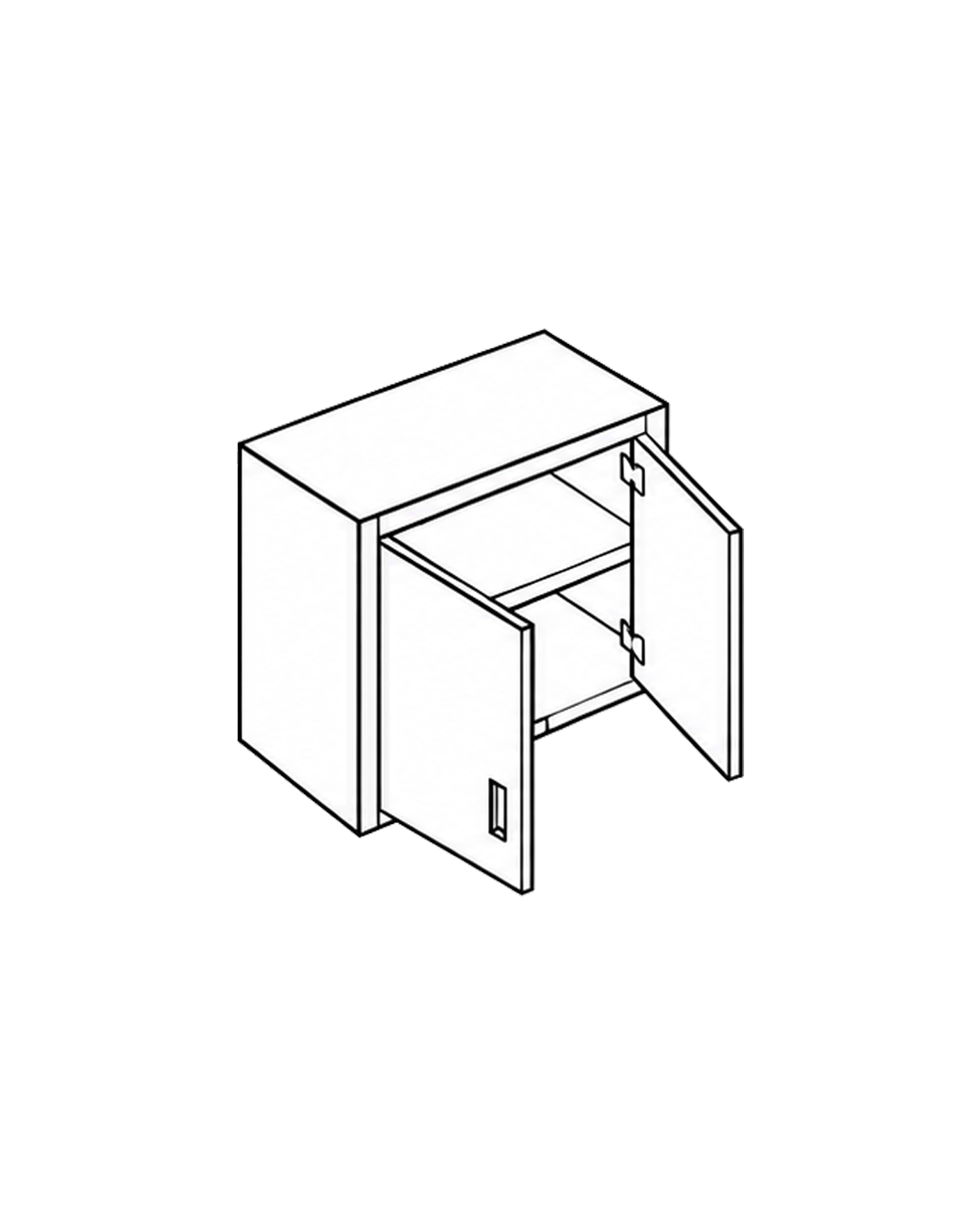 Wall Cabinet with Swing Doors and Under Shelf WCSSW 1