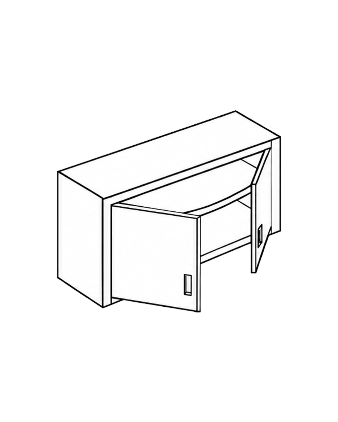 Wall Cabinet with Swing Doors and Under Shelf WCSSW 2