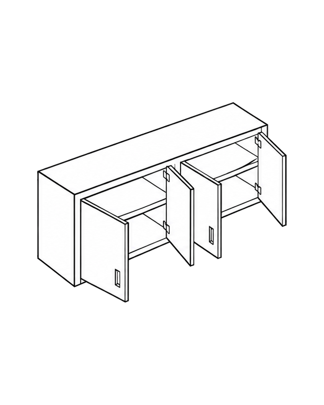 Wall Cabinet with Swing Doors and Under Shelf WCSSW 3