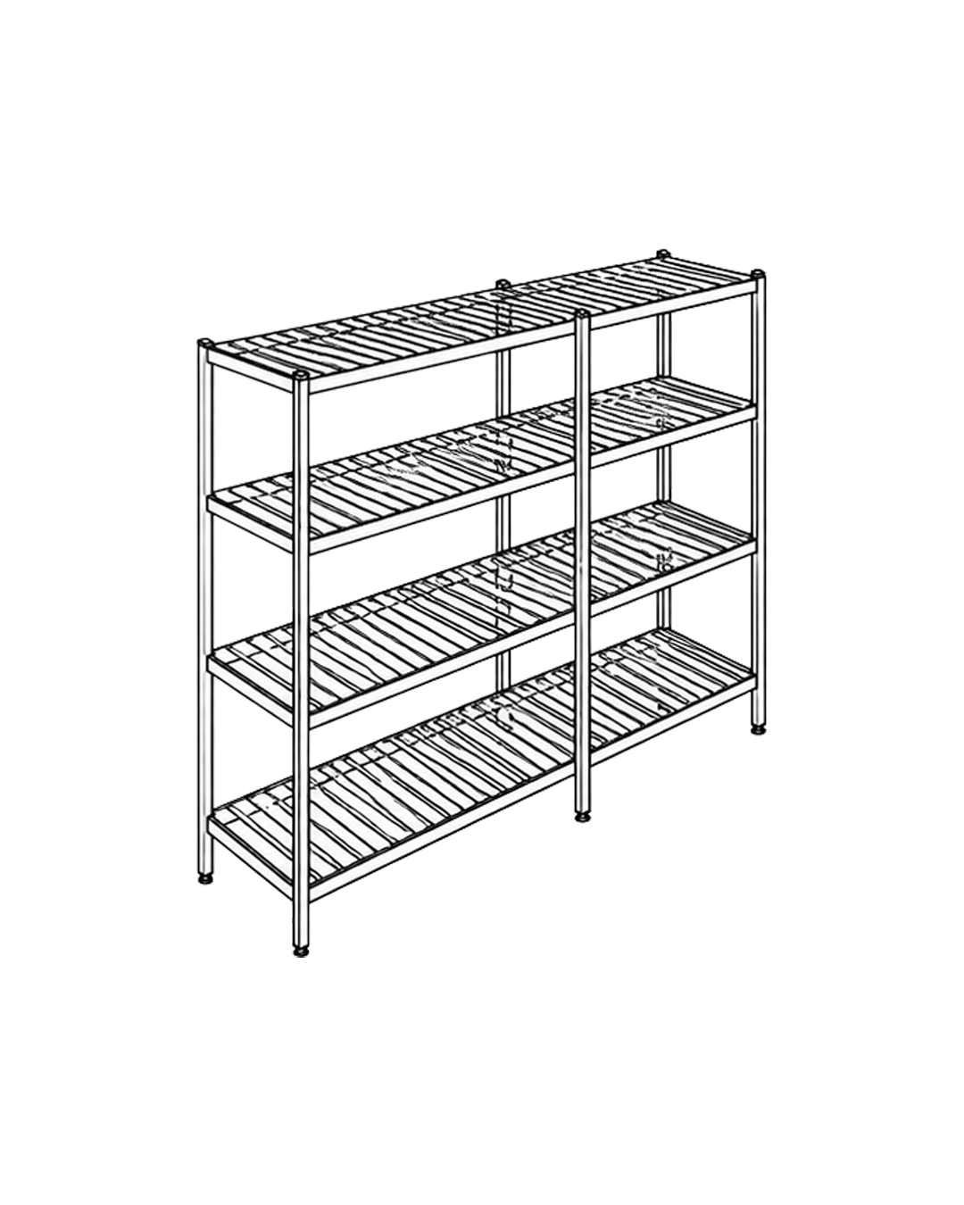 4-Tiers Slatted Shelves 4SL 2