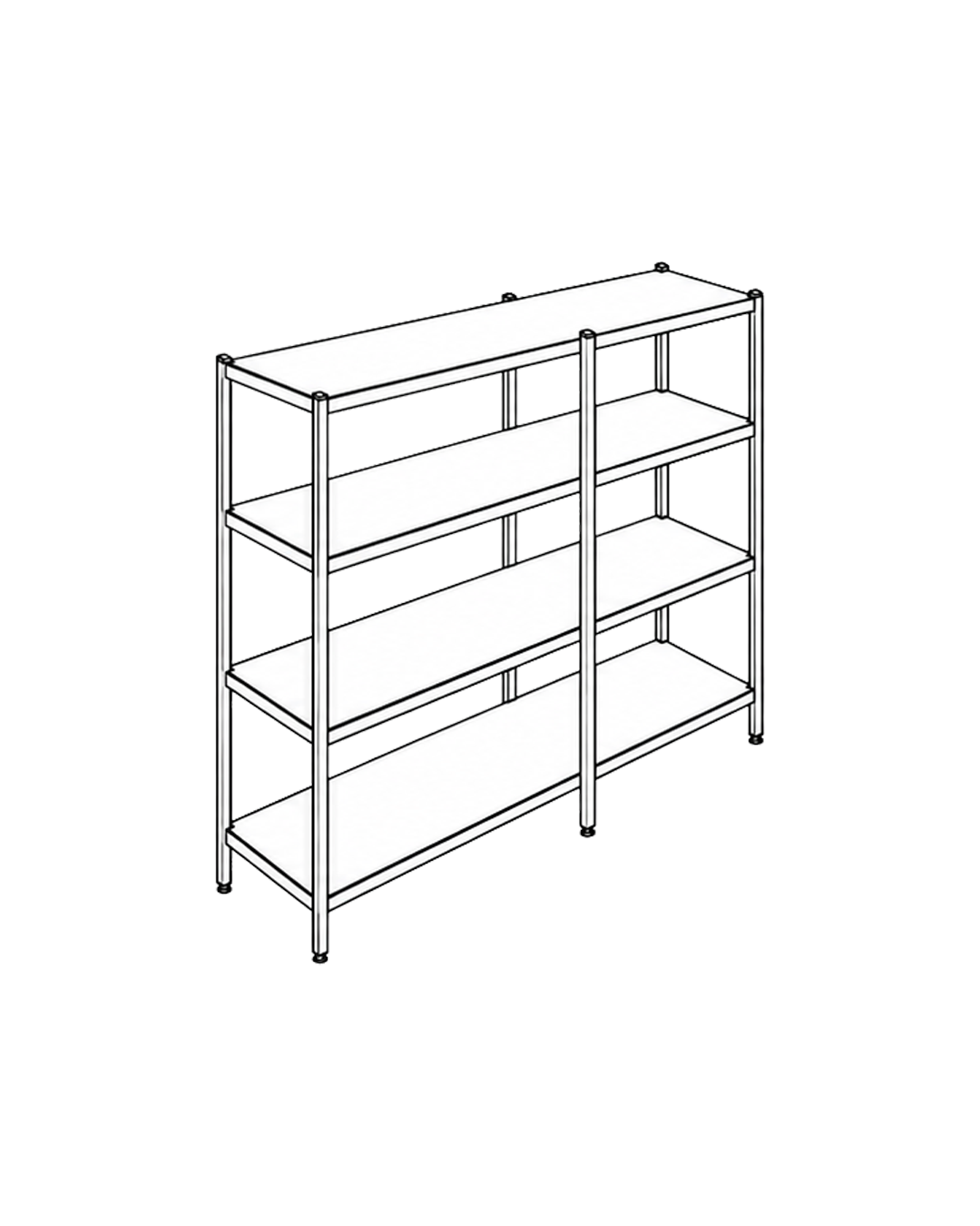 4-Tiers Plain Shelves 4PL 2