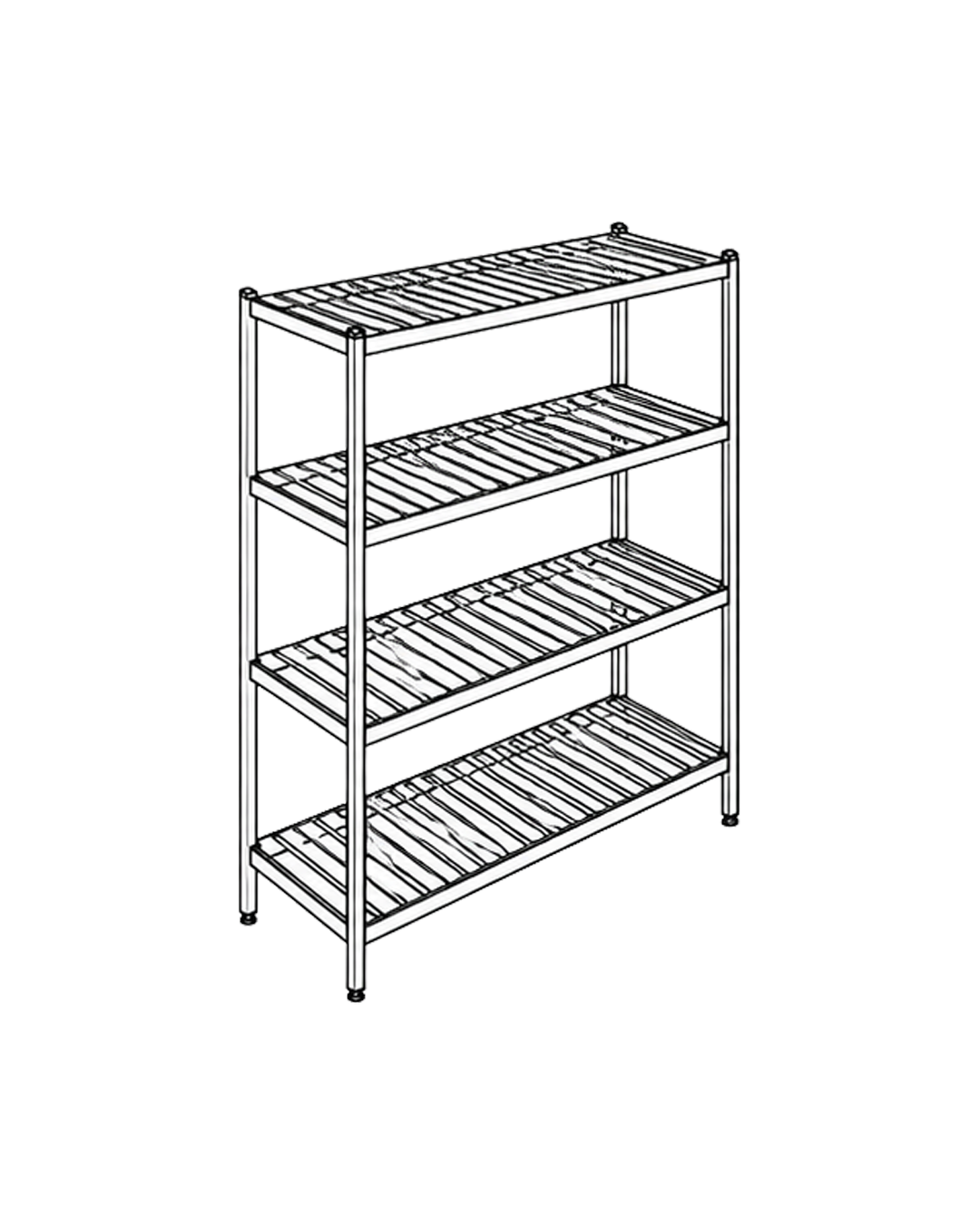 4-Tiers Slatted Shelves 4SL 1