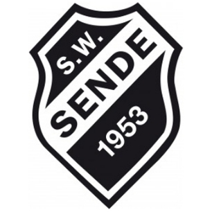 Schwarz-weißer Schild mit der Aufschrift 'S.W. SENDE 1953'.