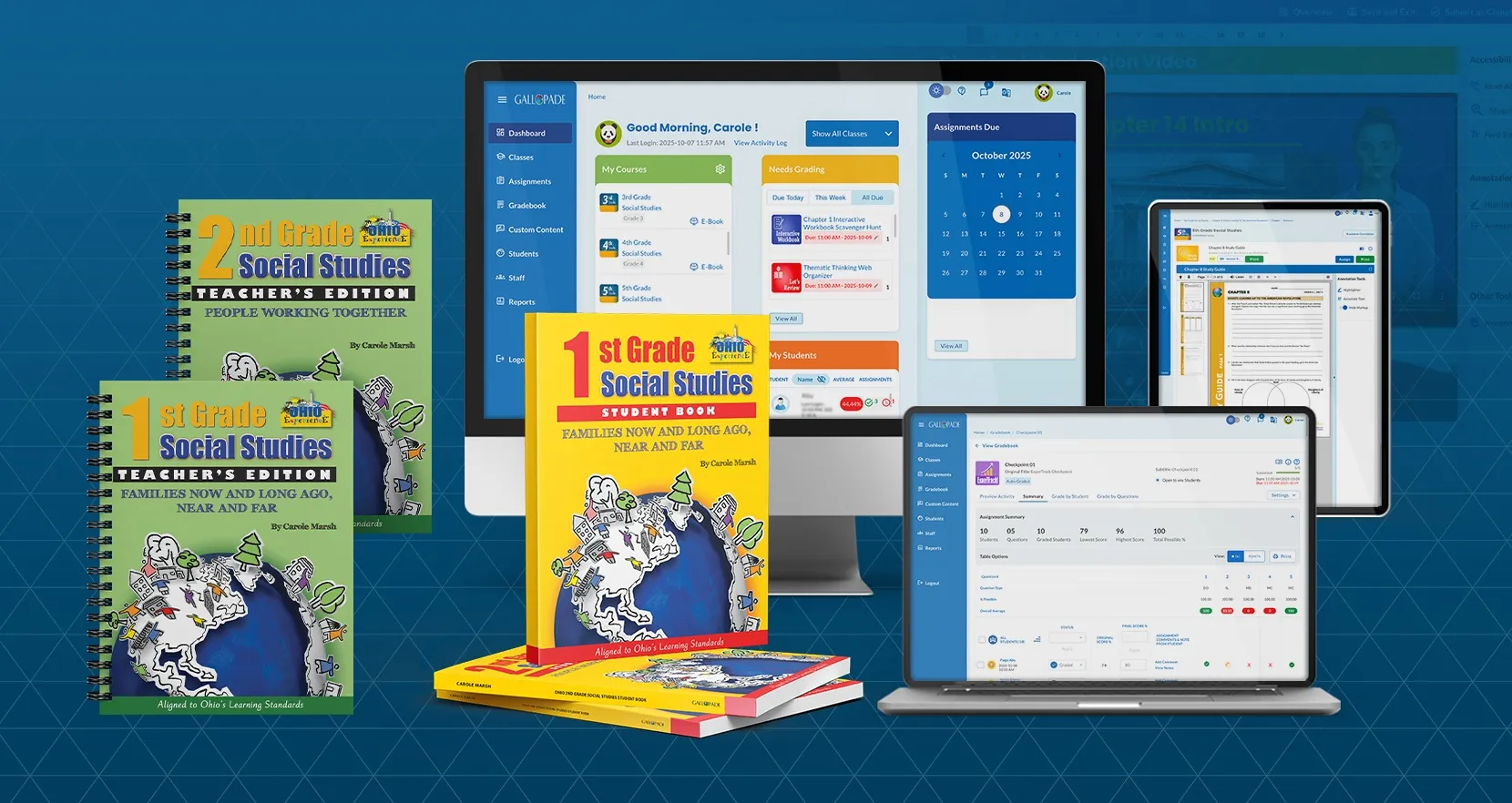 Gallopade Ohio social studies curriculum books and digital platform