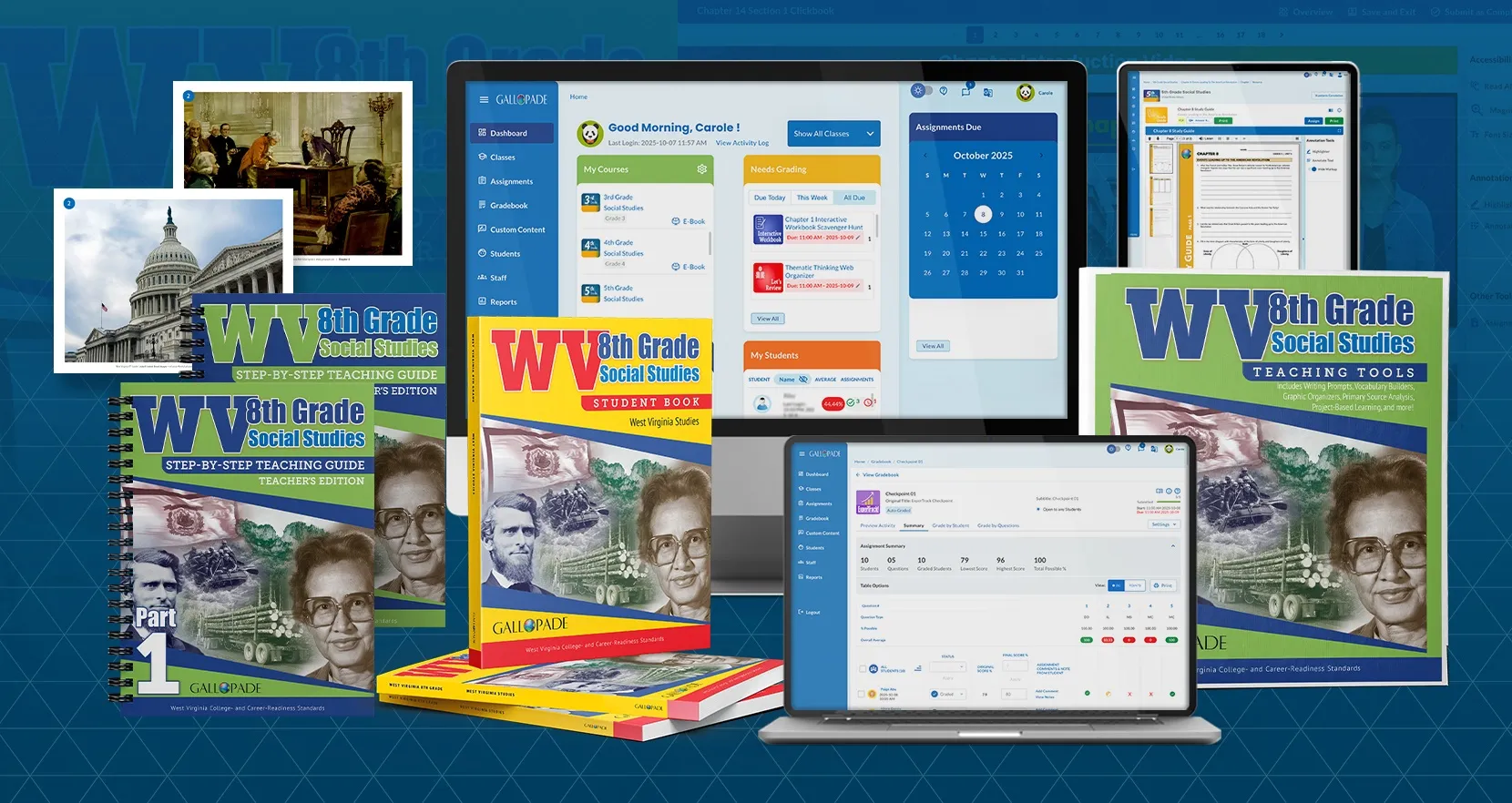 Gallopade 8th grade social studies materials and digital tools