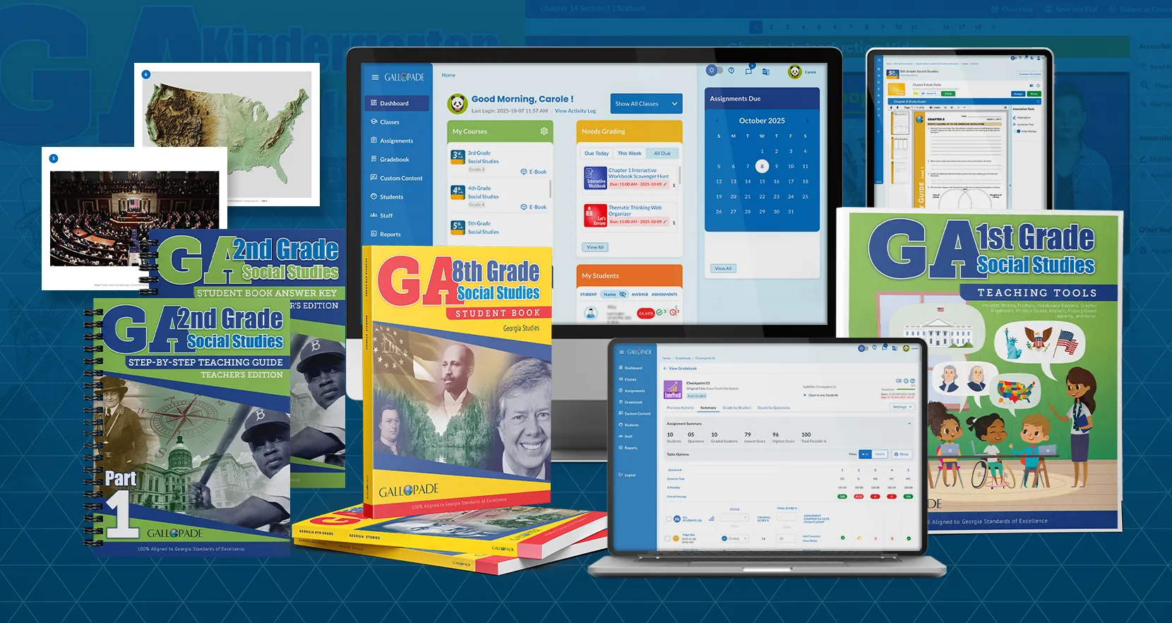 Gallopade Georgia social studies curriculum books and digital platform