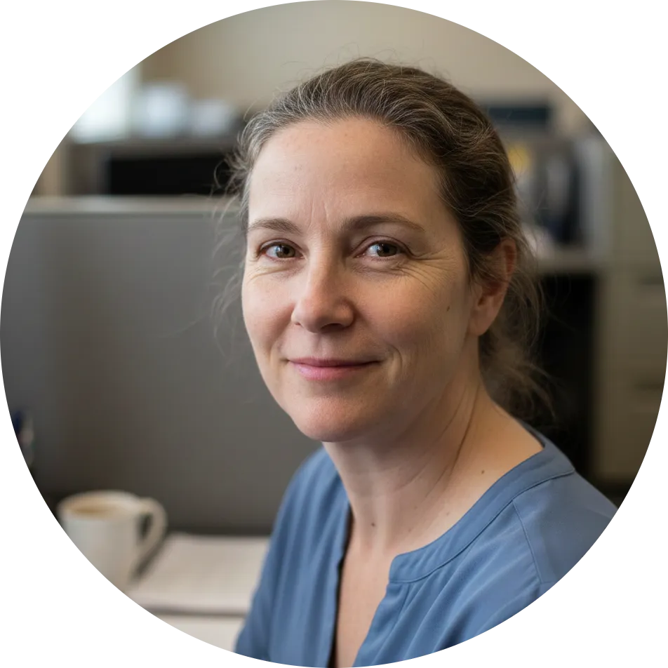 Portrait of Alexandra – providing professional feedback on her experience with AV Group.