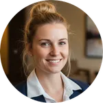 Portrait of a friendly female receptionist at a hotel front desk