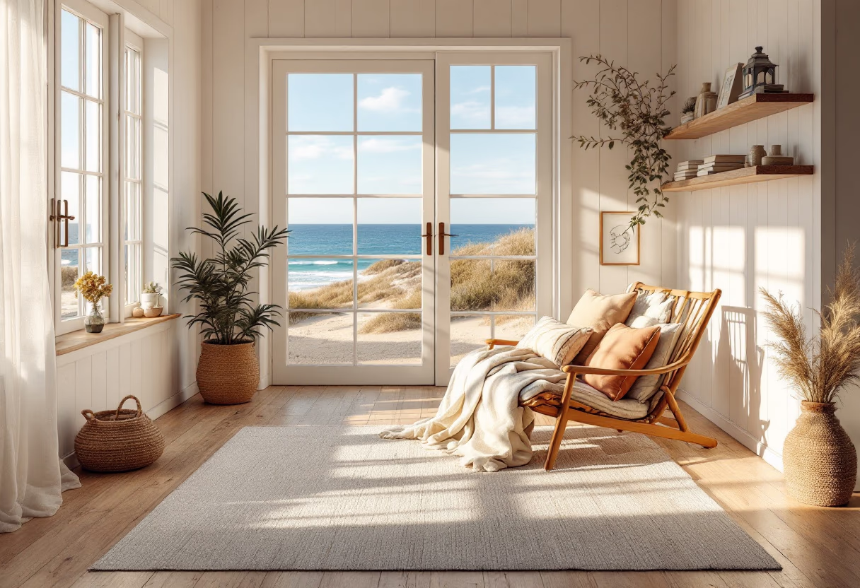 image of a coastal beach house interior