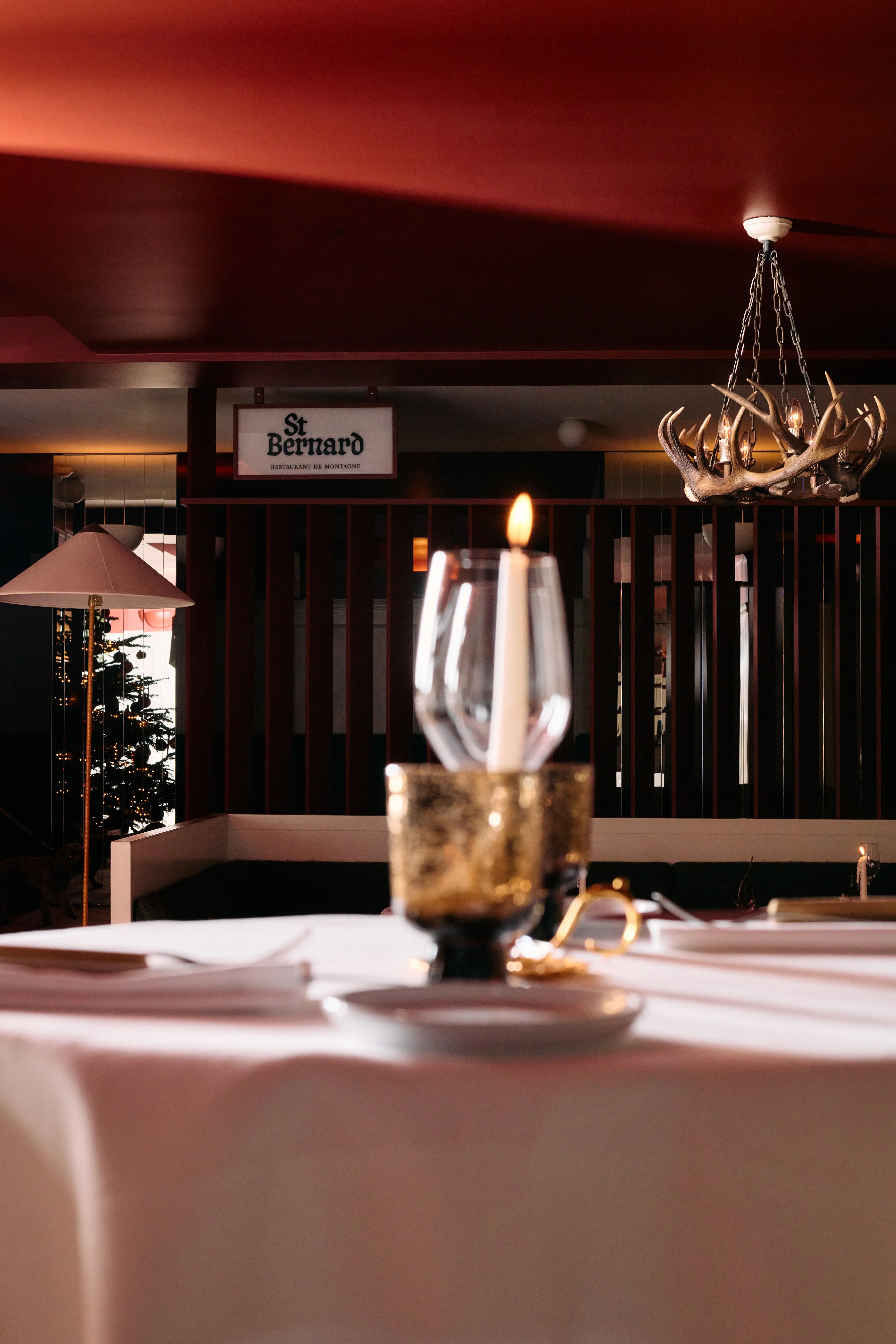 Restaurant table inside the St Bernard Restaurant