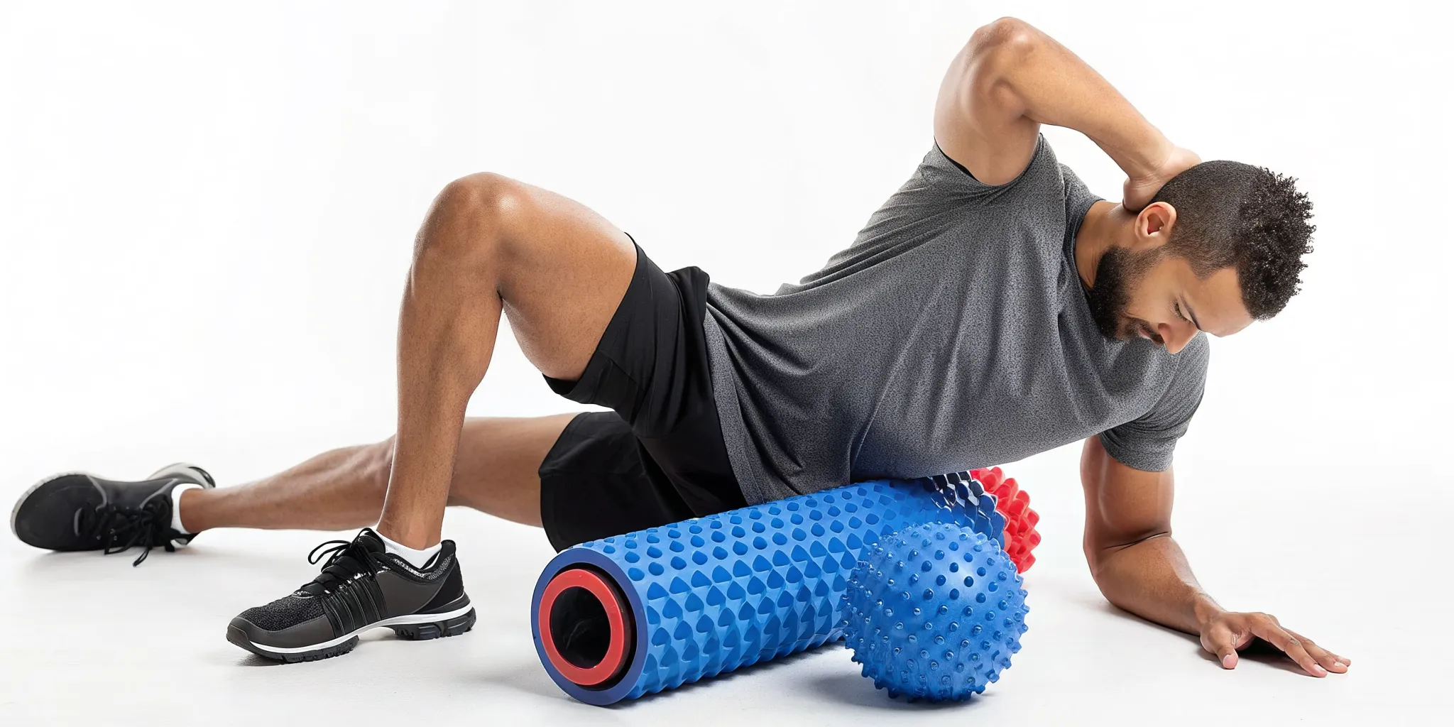 Person wearing Normatec 3 leg compression boots