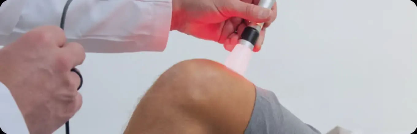 Healthcare professional providing a comfortable light-based treatment