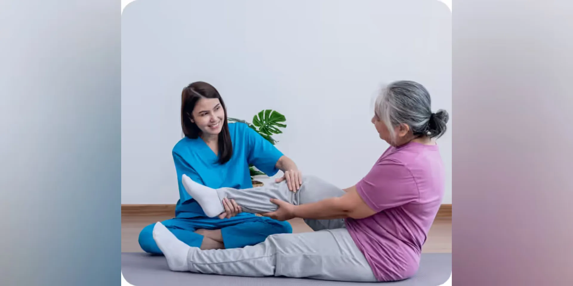 Adult gently stretching the forearm with the elbow extended