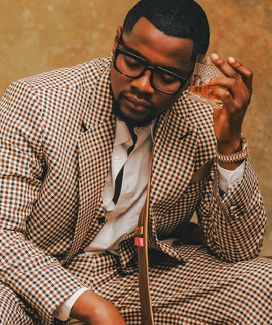 Woman in yellow jacket on a blue background
