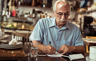 Restaurant owners discussing operations, representing Modern Blueprint hospitality clients