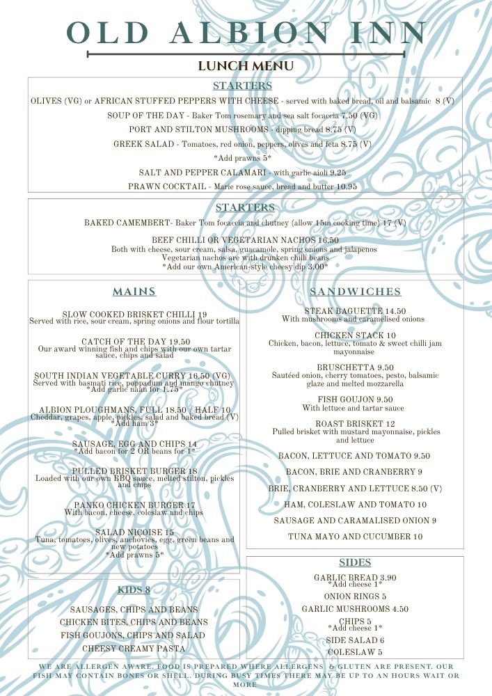 Lunch Menu