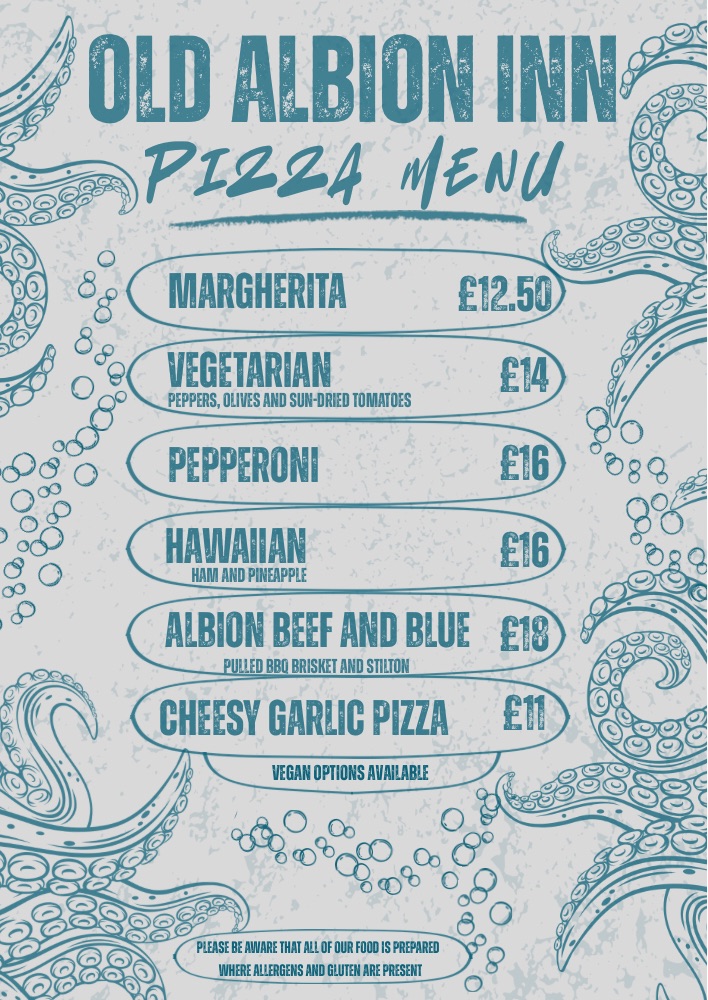 'NEW' Pizza Menu