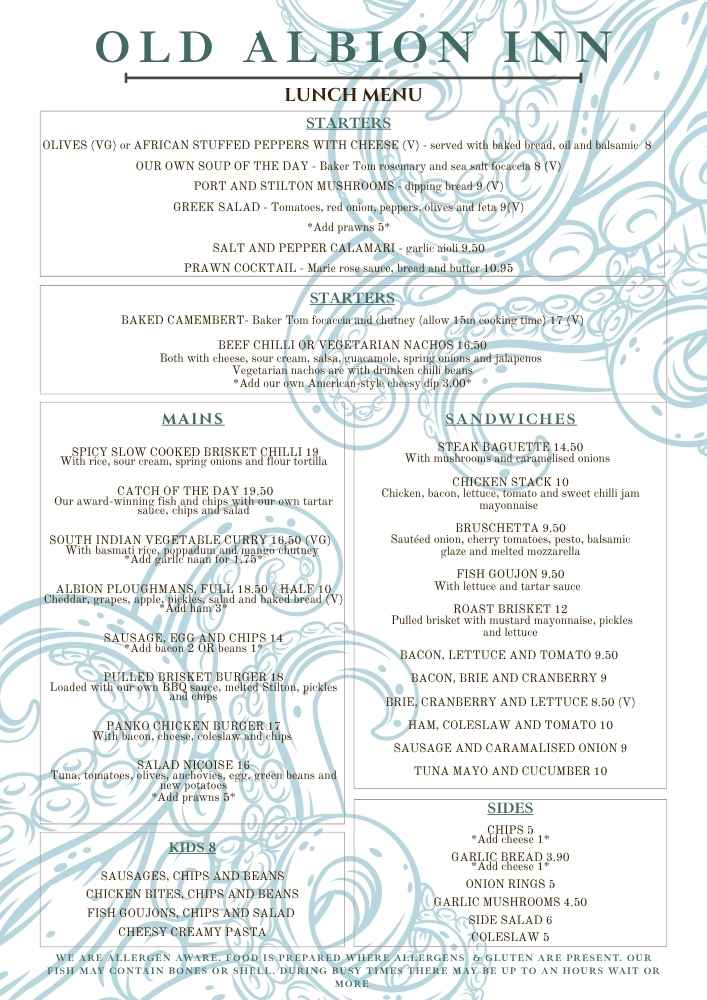 Lunch Menu