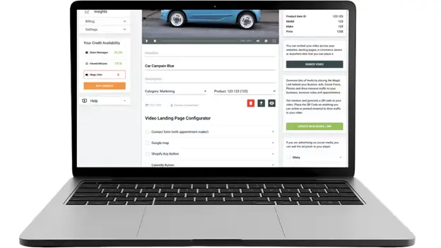 Designer configuring video layout settings on a webpage.