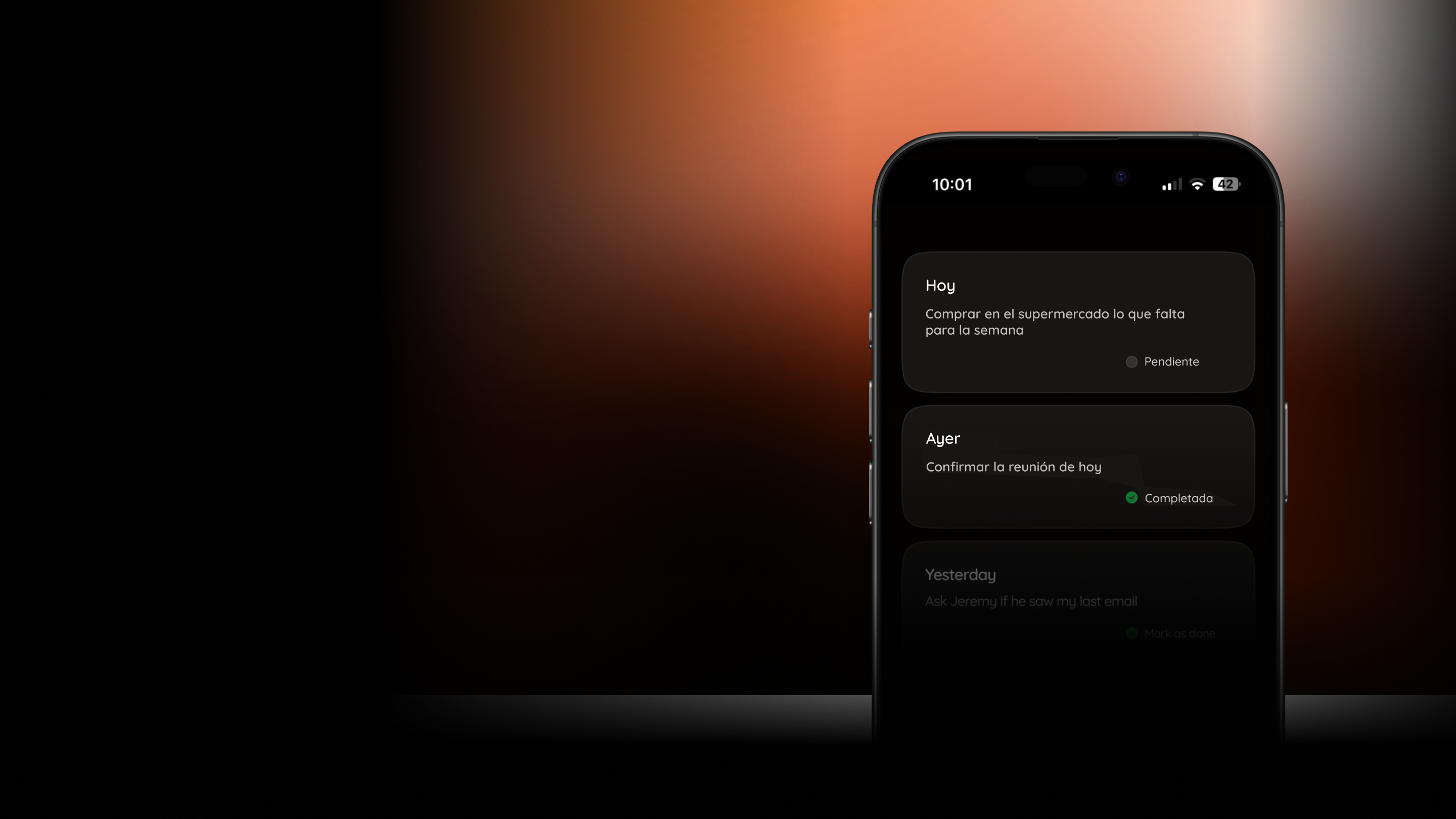 Decile a WIL tus tareas o pendientes. Él las organiza y los marca como completados cuando se lo pidas.
