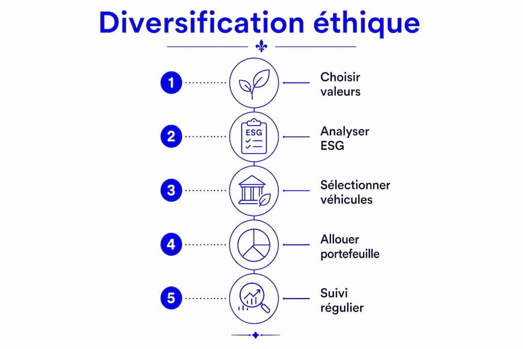 Infographie : les grandes étapes pour diversifier ses investissements de manière responsable
