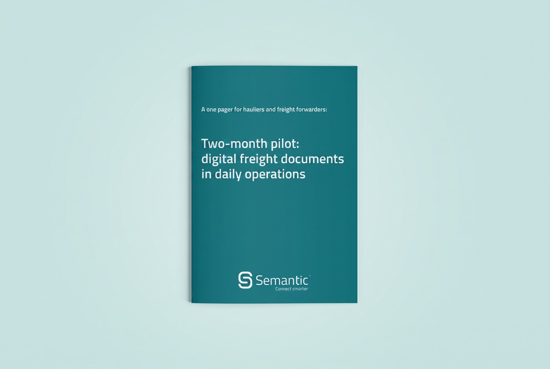 Two-month pilot with digital freight documents in daily operations, one pager cover