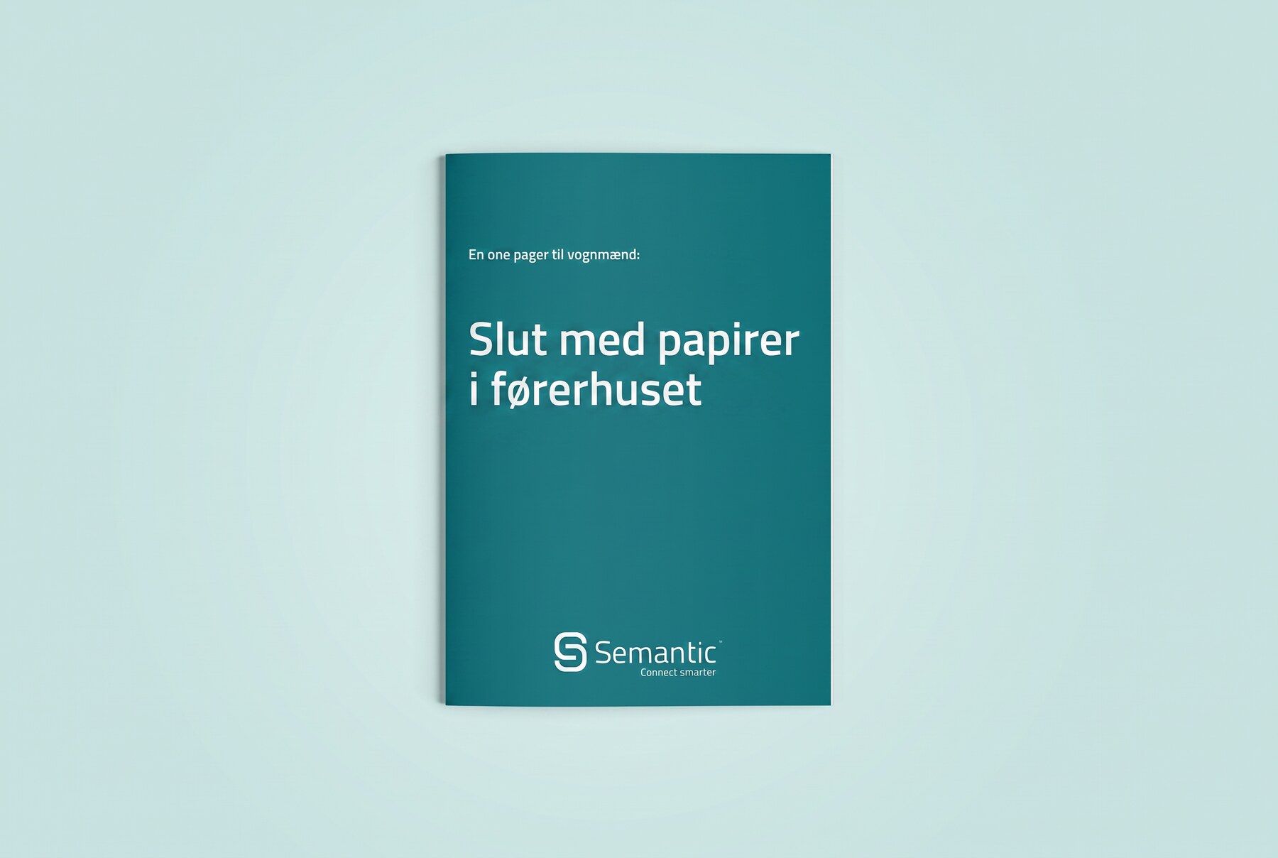 Slut med papirer i førerhuset, one pager forside