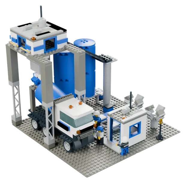 Premium: A concrete plant with a mixer truck under the chute