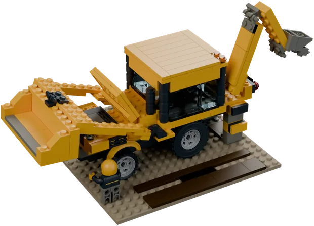 Mini: Backhoe loader service on a building site
