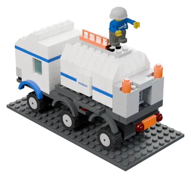 Mini: A fuel station with a tanker at the pumps